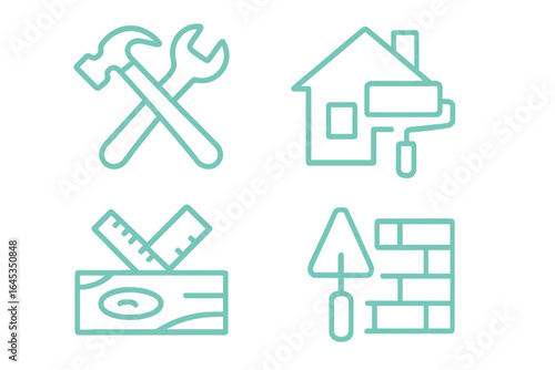 Tools and materials for home improvement projects in a contemporary design style for DIY enthusiasts