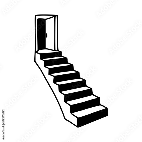 opportunity awaits: open door at the top of the stairs
