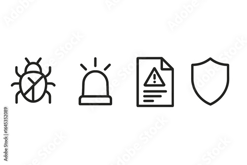 Symbols representing pest control solutions and safety measures in a residential environment