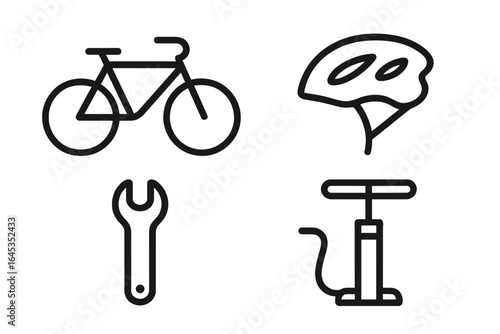 Bicycle maintenance tools and gear displayed visually for outdoor cycling enthusiasts and weekend riders