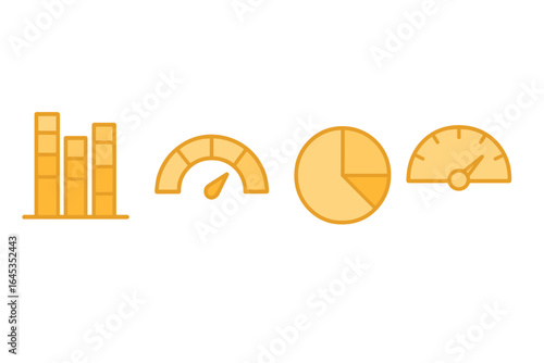 Graphic representation of data metrics showcasing various types of information visualization for business analytics
