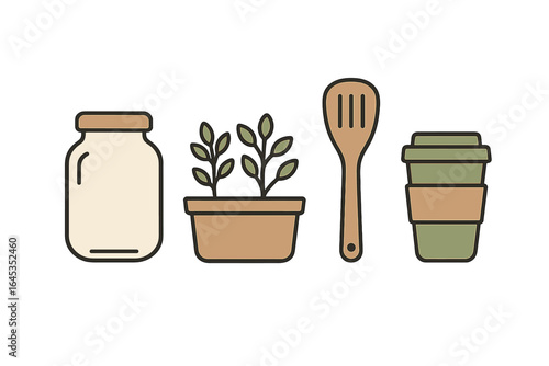 Creative kitchen essentials for home cooking and gardening with eco-friendly vibes