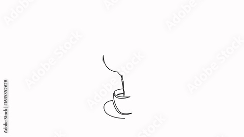 Self drawing animation .Hand drawn animated illustration. drink, caffeine, cup, hot drink, aroma, mug, turk, espresso, hot, beverage