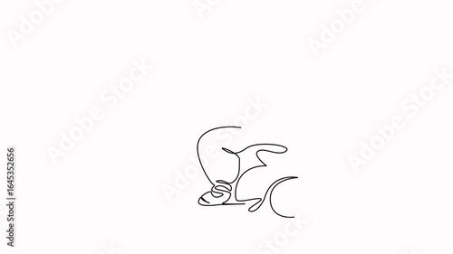 Self drawing animation of one continuous line. Hand drawn animated illustration. transportation, man, sitting, adult, one man only, overweight, riding, speed, wheelchair
