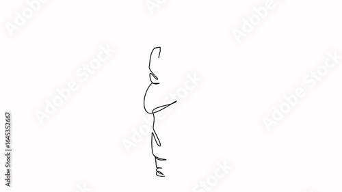 Self drawing animation .Hand drawn animated illustration. person, female, girl, lemonade, food, woman, drink, lifestyle, overweight