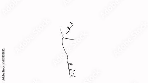 Self drawing animation of one continuous line. Hand drawn animated illustration. overweight, sport, lifestyle, running, jogging, female, adult, outdoors, exercising