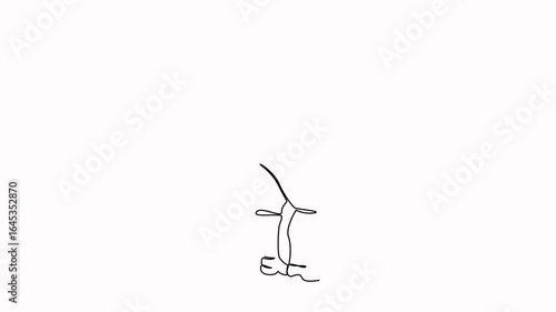 Self drawing animation of one continuous line. Hand drawn animated illustration. person, woman, cheerful, adults only, overweight, beauty, fashion, plus size, fashion model