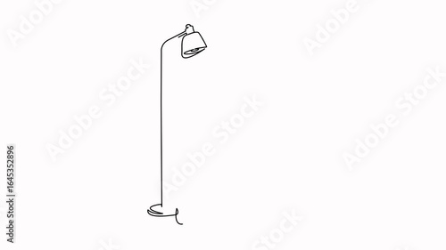 Self drawing animation of one continuous line. Hand drawn animated illustration. furniture, chair, design, armchair, indoor, living, luxury, room, floor, lamp