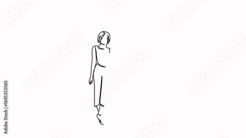 Self drawing animation of one continuous line. Hand drawn animated illustration. woman, friends, girl, friendship, three, person, lifestyle, female, happy, young
