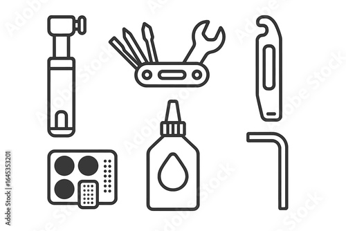 Tools and supplies for crafting and diy projects displayed on a flat surface