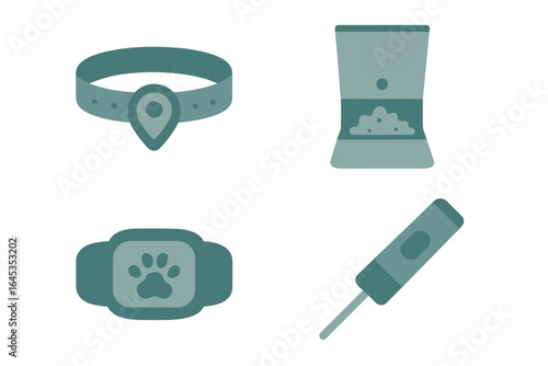 Various pet technology devices for tracking and feeding animals in a modern home environment