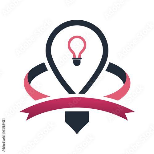 Minimalist ribbon forming a lightbulb logo design