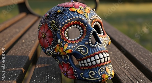 Colorful Sugar Skull Close-up