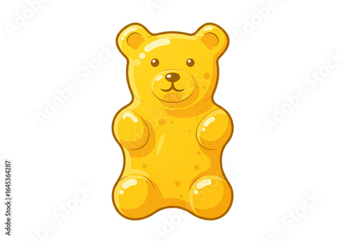 Yellow Gummy Bear Candy on transparent background