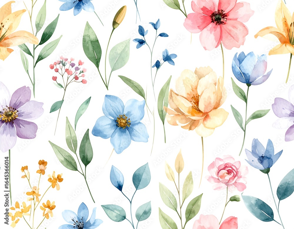 Fototapeta premium Delicate floral pattern in pastel colors