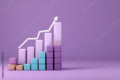 Free Download 3D bar graph with upward trend - GFXLoad