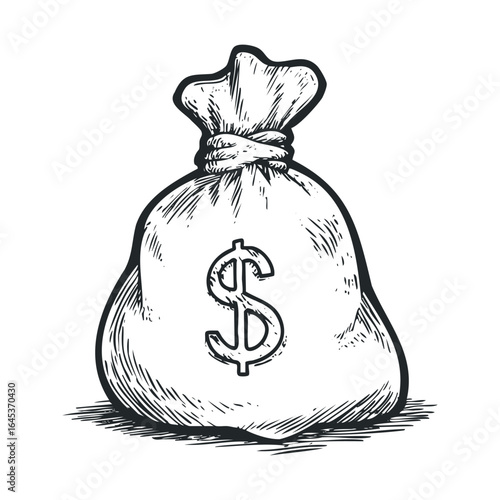 Money bag illustration for finance and savings concepts