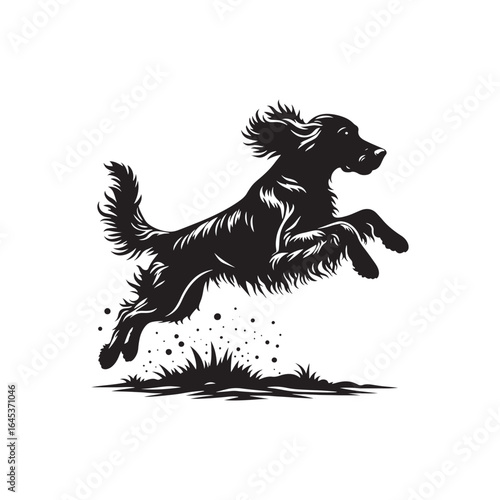Golden Setter Silhouette - Minimalist Golden Setter Vector - Illustration of Golden setter.