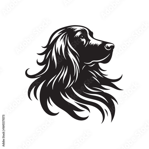 Golden Setter Silhouette - Minimalist Golden Setter Vector - Illustration of Golden setter.