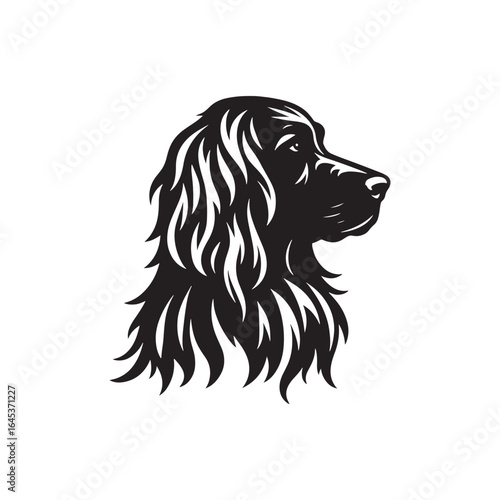 Golden Setter Silhouette - Minimalist Golden Setter Vector - Illustration of Golden setter.