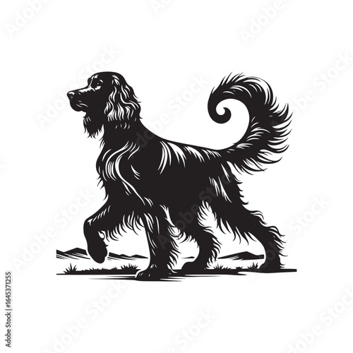 Golden Setter Silhouette - Minimalist Golden Setter Vector - Illustration of Golden setter.