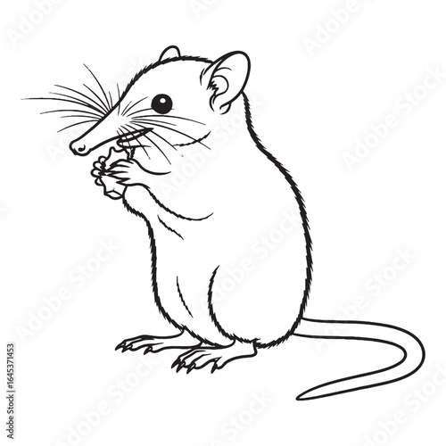 Wildlife Solenodon Line Art – Solenodon Vector Illustration Artistic Drawing with Unique Traits – Solenodon Drawing – Line Art Drawing of Solenodon – Solenodon Icon

