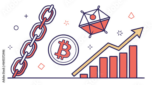 Bitcoin blockchain cryptocurrency investment growth chart and data analysis for digital finance tech