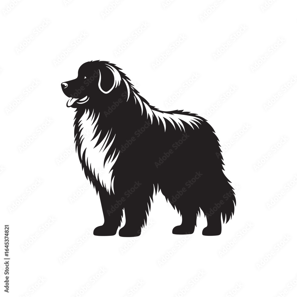 Obraz premium Minimalist Great Pyrenees Dog Vector - Illustration of Dog - Great Pyrenees Silhouette.