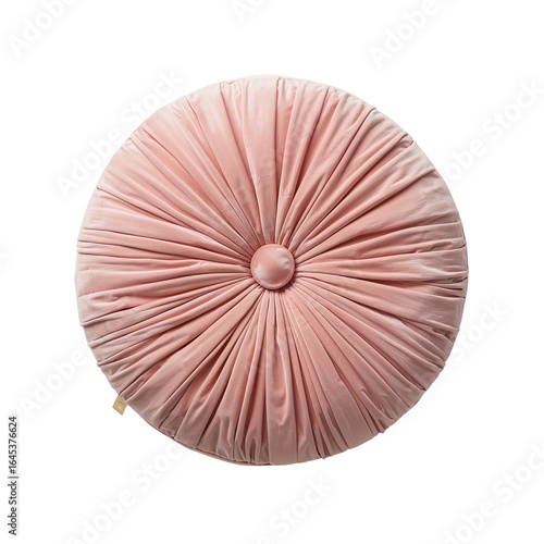 Elegant velvet round cushion on a black backdrop conveying luxury and comfort
