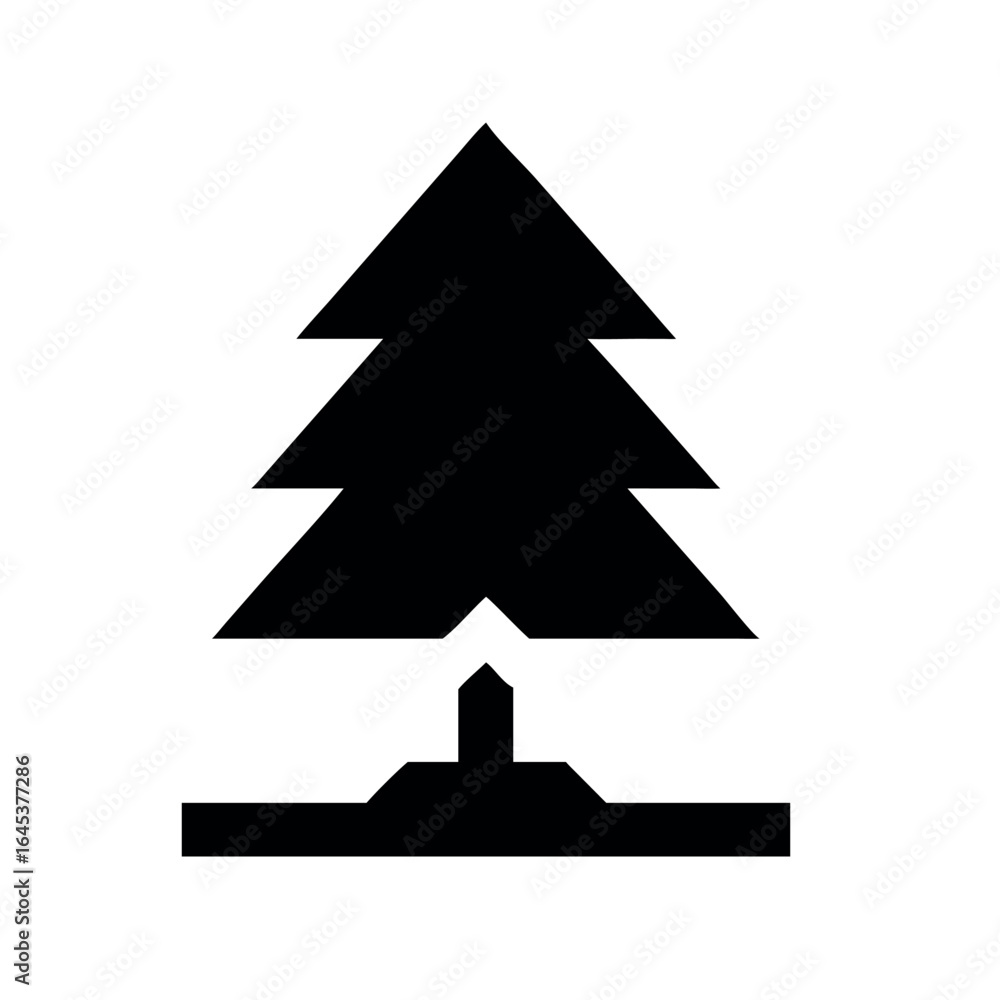 Fototapeta premium christmas tree nature design silhouette vector icon on white backround.