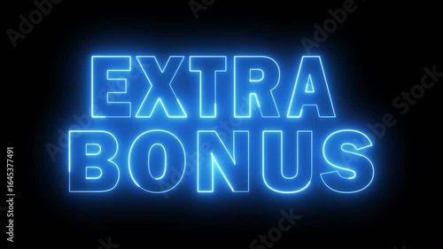 Neon glowing extra bonus text effect.