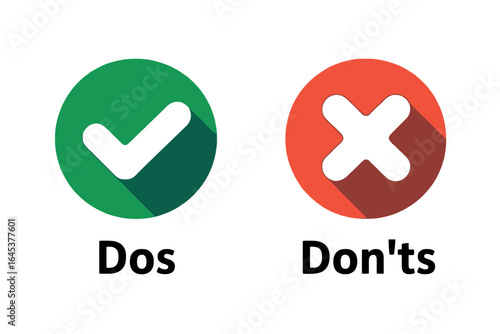 Dos and donts checklist right wrong correct incorrect