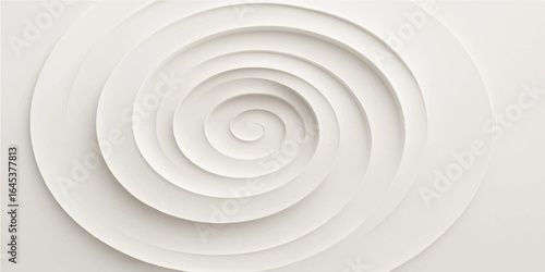 Creamy white chocolate cake with a swirling spiral design