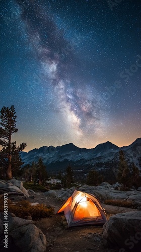 camping in the mountains