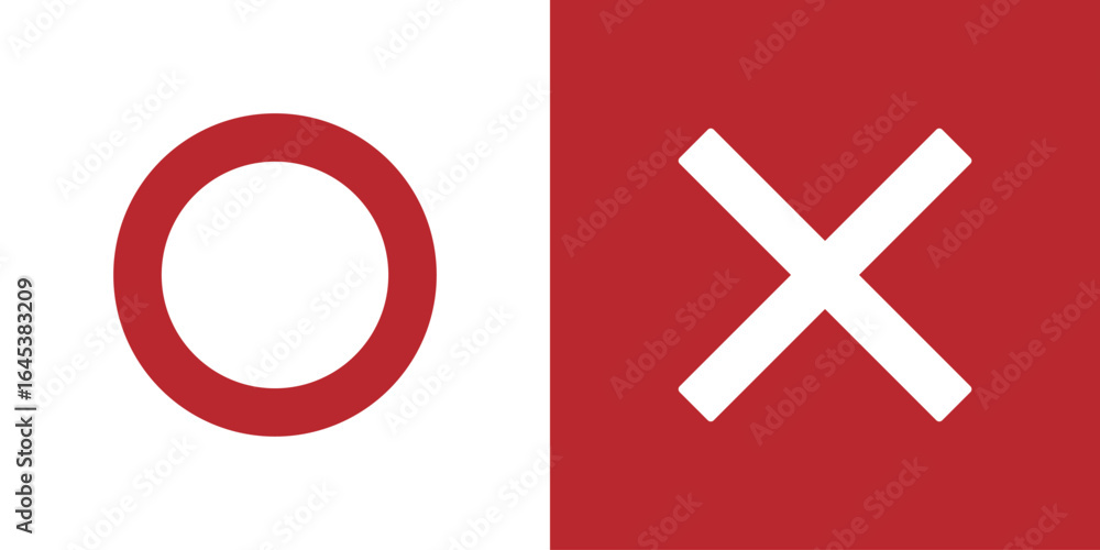 Obraz premium まるばつのイラスト素材