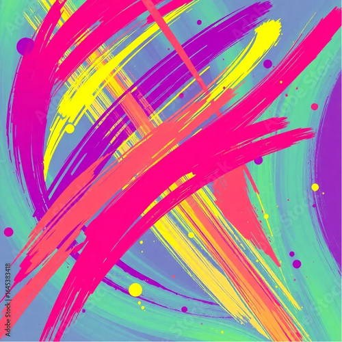 Neon splatter energetic brush stroke abstract background