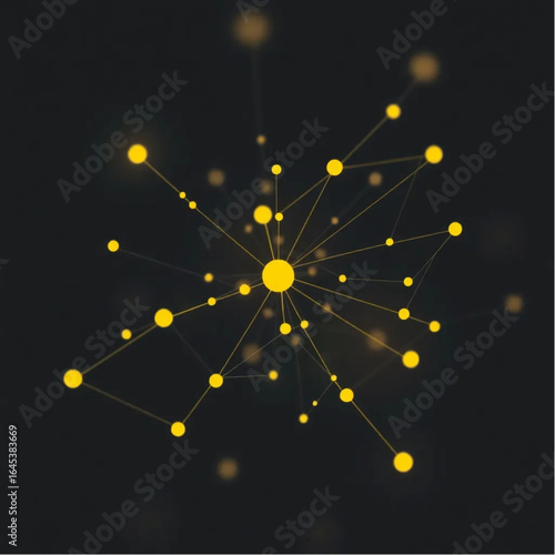 Abstract node network for data visualization theme