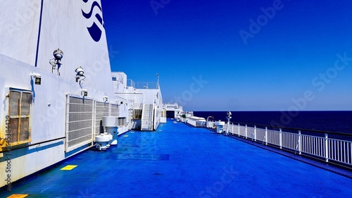 昼間の太平洋フェリーきその甲板