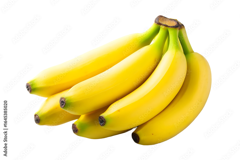 Group of fresh yellow bananas isolated on transparent background Group of fresh yellow bananas isolated on transparent background