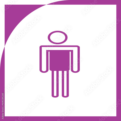 A bright and eye-catching outline icon of a male user, person, or avatar, rendered in a vibrant magenta color against a clean white background. This design is modern and easily recognizable.