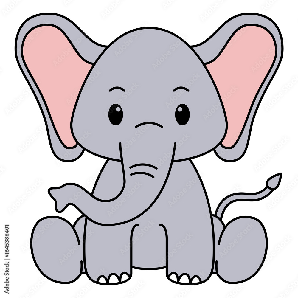 Fototapeta premium Cute Elephant Animals Vector Illustration