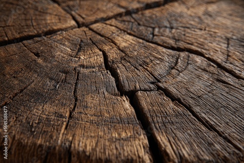Wallpaper Mural Close-up of a dark brown, deeply cracked and weathered tree stump cross-section, showing intricate grain patterns and texture variations Torontodigital.ca