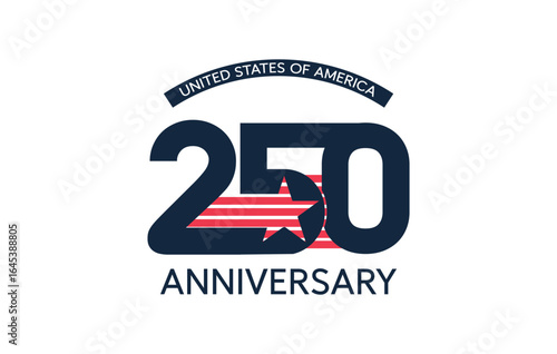 America 250 Anniversary Logo 1776 to 2026 Vector Design. Patriotic emblem suitable for Independence Day celebrations, commemorative events, and national branding.