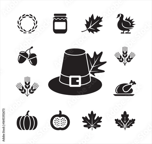 Thanksgiving Icons and Symbols design