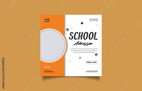 Eye Catching School Admission Advertisement Template Perfect for Social Media Campaigns and Engaging Prospective Students with Dynamic Designs
