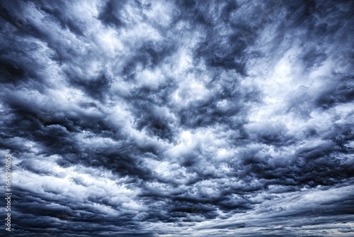 Dramatic, dark storm clouds fill the sky