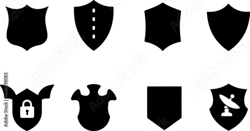 Security Shield Vector Set – Line Art Style" vector bundle