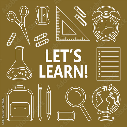 Back to School Educational Tools and Supplies Illustration for Learning and Academic Achievement Vector Concept Design