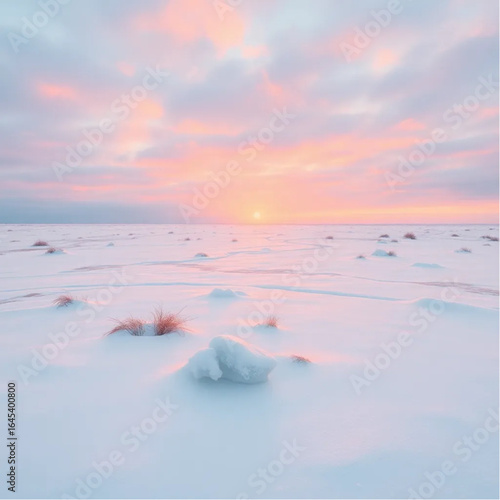 Warm icy palette snowy landscape pattern
