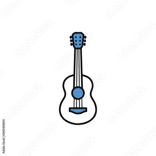 Simple yet elegant guitar illustration on isolated background. 